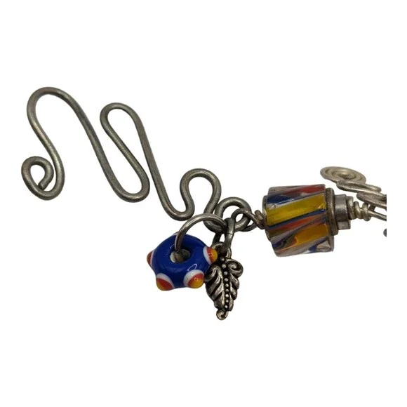 Beautiful Artisian-Made Blue Yellow Red Art Glass Ceramic 8" Bracelet Butterfly - Picture 8 of 13